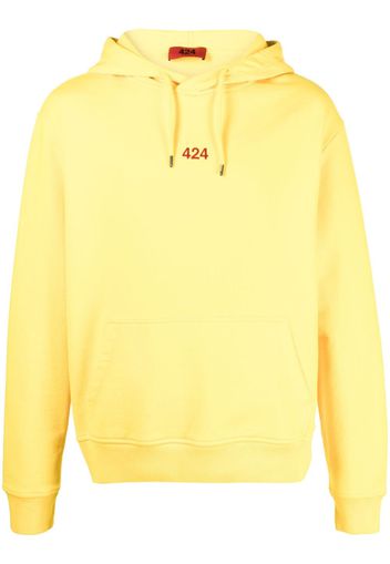 424 logo-embroidered hoodie - Giallo