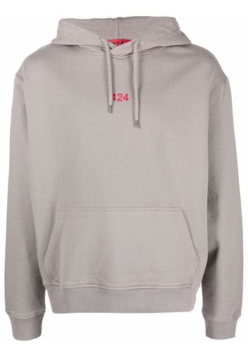 424 logo-embroidered hoodie - Grigio