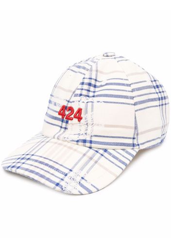 424 checked logo-embroidered cap - Toni neutri