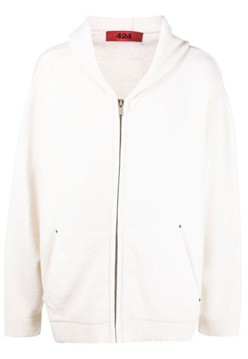 424 zip-up wool-blend hoodie - Bianco