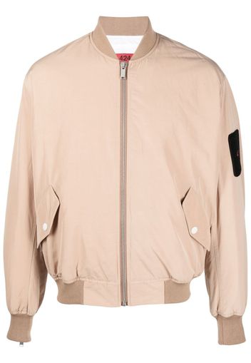 424 logo-patch quilted bomber jacket - Toni neutri