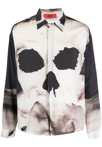 424 skull-print long-sleeve shrit - Toni neutri