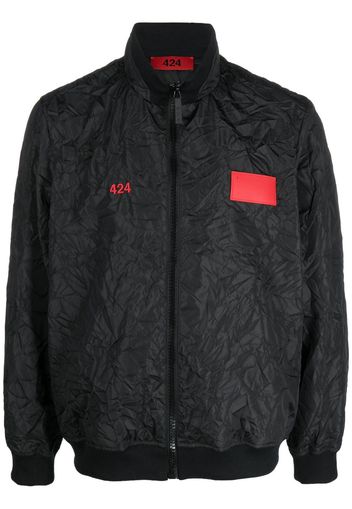 424 wrinkled-effect sport jacket - Nero