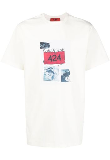 424 graphic logo print T-shirt - Toni neutri