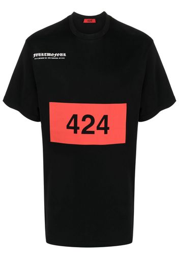 424 graphic-print cotton T-shirt - Nero