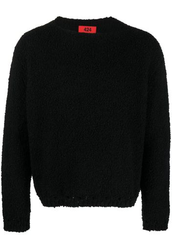 424 crinkled slash-neck jumper - Nero