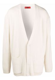 424 V-neck ribbed-knit cardigan - Toni neutri