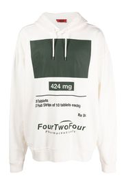 424 graphic-print cotton hoodie - Bianco