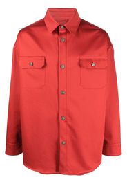 424 button-down fitted shirt jacket - Rosso