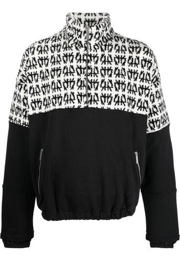 44 LABEL GROUP logo panelled pullover sweatshirt - Nero