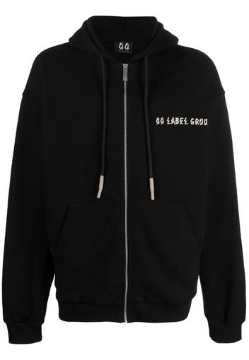 44 LABEL GROUP logo-print cotton hooded jacket - Nero