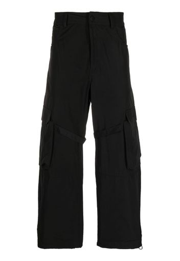 44 LABEL GROUP cargo-pocket cotton-blend trousers - Nero