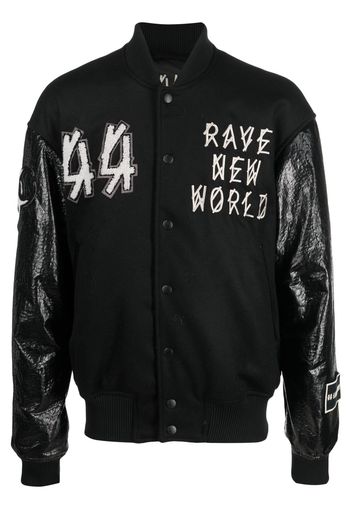 44 LABEL GROUP Grad logo-patch bomber jacket - Nero