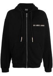 44 LABEL GROUP logo-print cotton hooded jacket - Nero