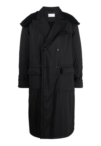 4SDESIGNS double-breasted hooded coat - Nero