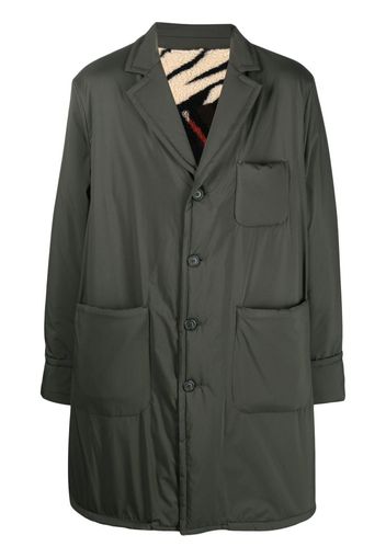 4SDESIGNS single-breasted button parka coat - Verde