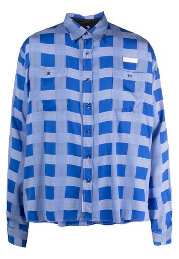 4SDESIGNS plaid-check pattern shirt - Blu