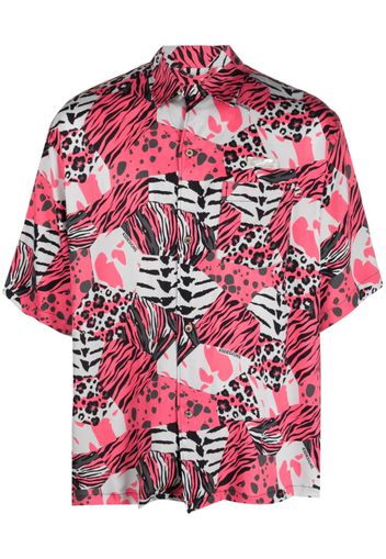 4SDESIGNS animal-print short-sleeve shirt - Rosa