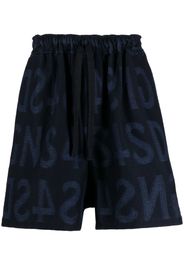 4SDESIGNS logo-print cotton bermuda shorts - Blu