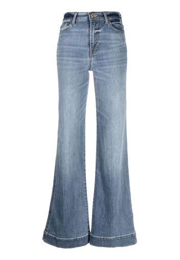 7 For All Mankind logo-patch wide-leg jeans - LIGHT BLUE