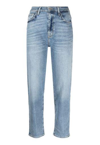 7 For All Mankind logo-patch tapered-leg jeans - Blu