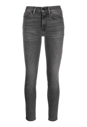 7 For All Mankind mid-rise cropped skinny jeans - Nero