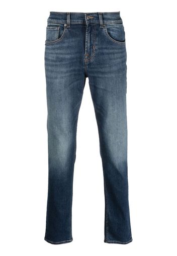 7 For All Mankind mid-rise tapered-leg trousers - Blu