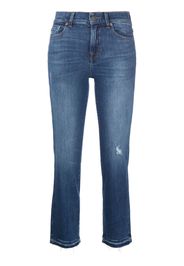 7 For All Mankind distressed mid-rise cropped jeans - Blu