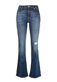 7 For All Mankind mid-rise straight-leg ripped jeans - Blu