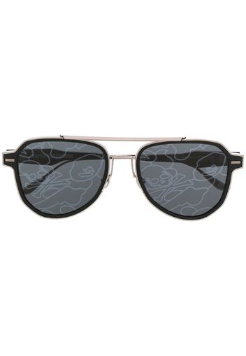 lens-decal square sunglasses