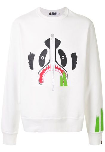 Panda print crew neck sweatshirt