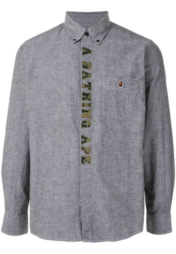 embroidered logo button-down shirt