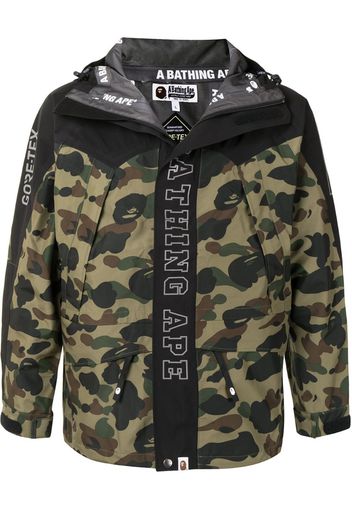 camouflage print logo jacket