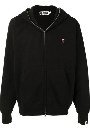 ape patch zipped hoodie