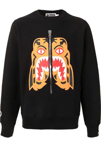 Tiger print crew-neck sweatshirt