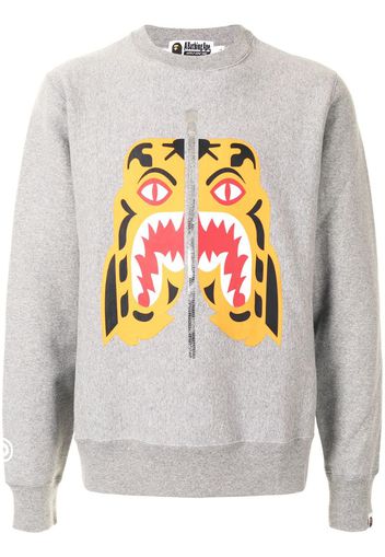 Tiger print crew-neck sweatshirt