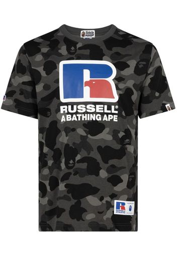 A BATHING APE® x Russell Athletic Color Camo T-shirt - Nero