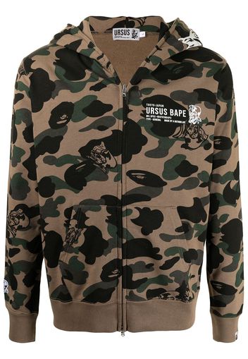 A BATHING APE® camouflage-print hoodie - Verde