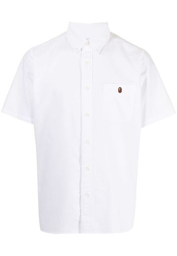 A BATHING APE® embroidered logo cotton shirt - Bianco