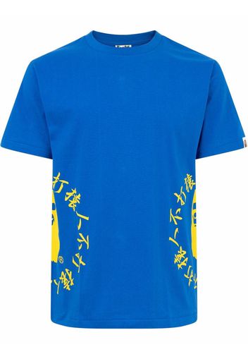 A BATHING APE® T-shirt con logo Kanji - Blu