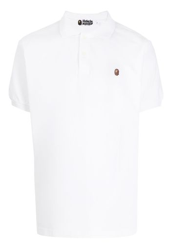 A BATHING APE® logo-patch short-sleeved polo shirt - Bianco