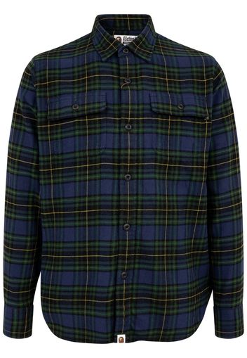 A BATHING APE® Shark Flannel Check shirt - Verde