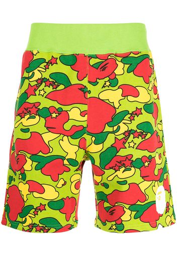 A BATHING APE® camouflage-print cotton shorts - Multicolore