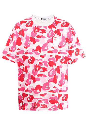 A BATHING APE® camouflage-print cotton T-shirt - Rosso