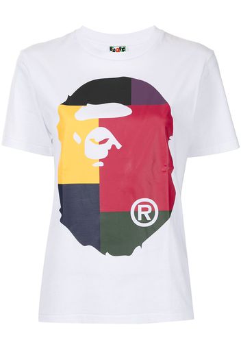 A BATHING APE® Colour-block Big Ape Head T-shirt - Bianco