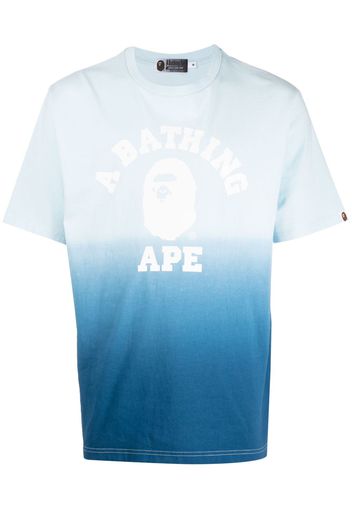 A BATHING APE® logo-print ombré-effect T-shirt - Blu