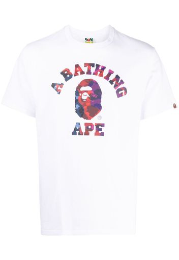 A BATHING APE® logo-patch cotton T-shirt - Bianco