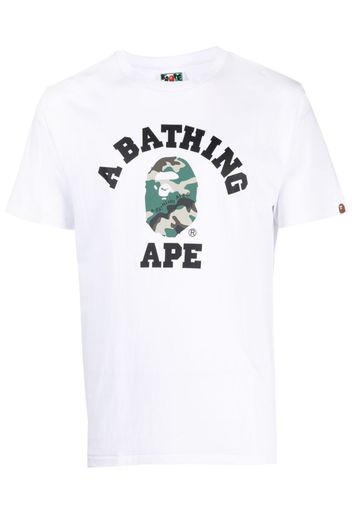 A BATHING APE® logo-patch cotton T-shirt - Bianco