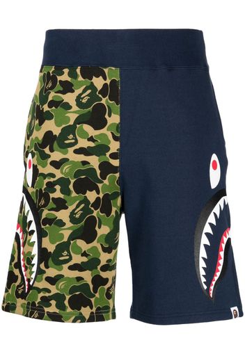 A BATHING APE® ABC Camo Side Shark cotton shorts - Blu