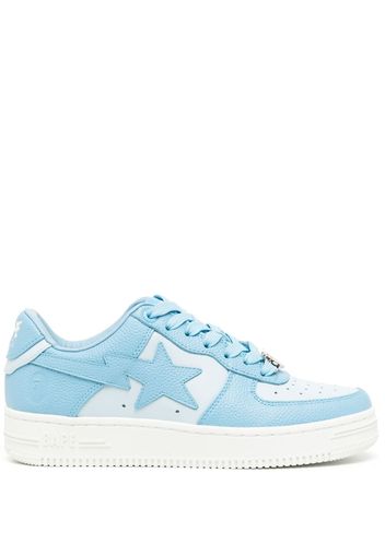 A BATHING APE® logo-patch leather sneakers - Blu